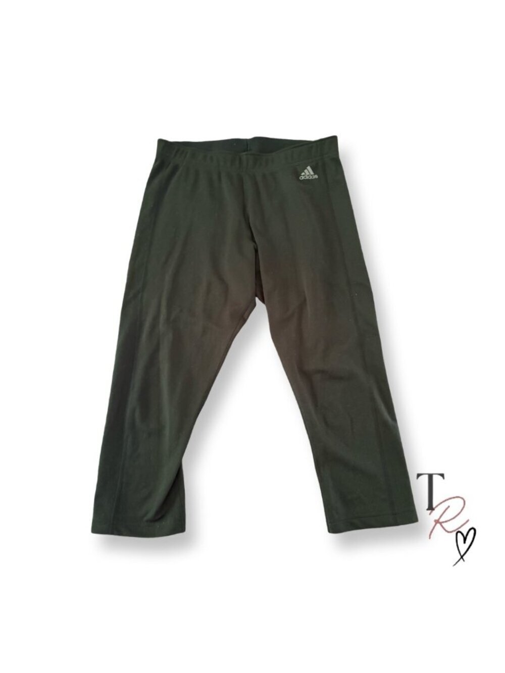 Adidas Climalite Black Cropped Capri Athletic Leggings Size Medium - Picture 1 of 8